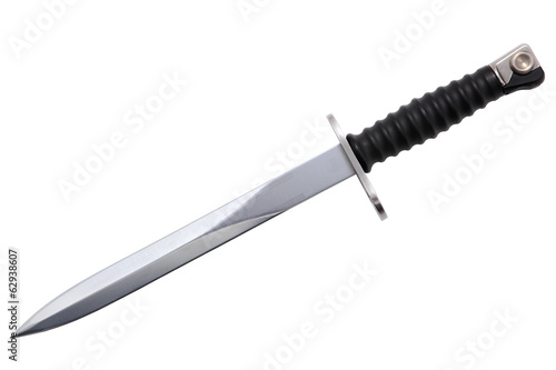 Fotografía Cold steel arms, Swiss bayonet knife, army weapons dagger.