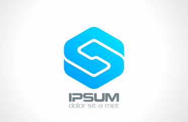 Poster - Business Technology abstract logo design. Infinity icon