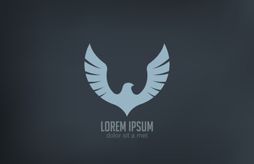 Poster - Bird wings abstract vector logo design. Luxury emblem icon
