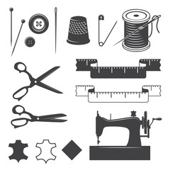 Sticker - Set of sewing designed elements