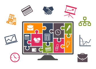 Poster - Business infographics with colorful icons