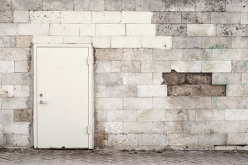 Wall Mural - metal door and brik wall