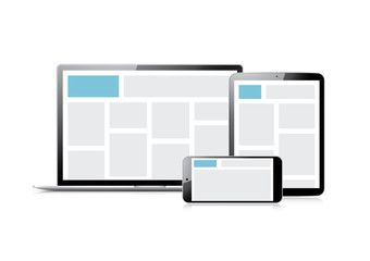 Poster - Vector illustration responsive computer coding development