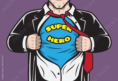 Fototapety Pop Art przebrany-ukryty-komiks-biznesmen-superbohatera