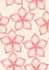 Wall Mural - red floral background