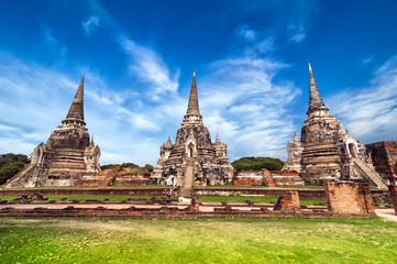 Wall Mural - Ancient ruins of Wat Phra Sri Sanphet. Ayutthaya, Thailand