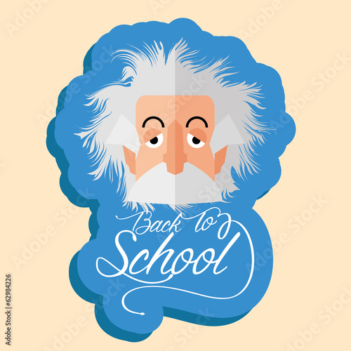 фотография Funny Albert Einstein Cartoon Portrait Isolated