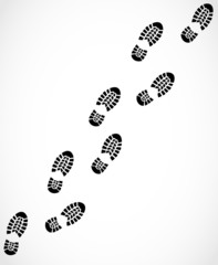 Shoe print trail vector