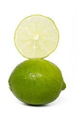  lime fruit isolated on a white background.