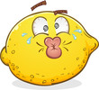 Sour Pucker Face Lemon Cartoon Character