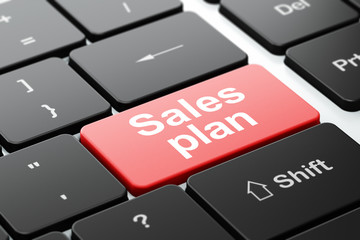 Marketing concept: Sales Plan on computer keyboard background