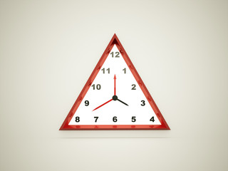 Wall Mural - Red triangle o clock icon