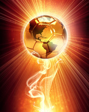 Sunny Soccer Ball With World Map