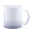 White frosted mug isolated. Empty cup.