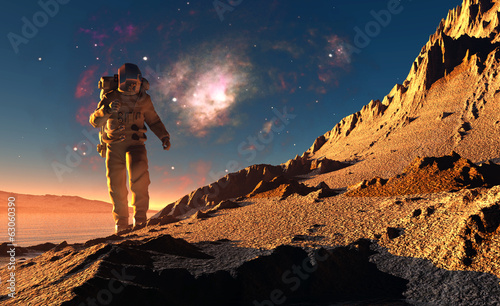 Fotoboard na płycie Astronauta na planecie.