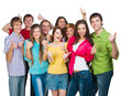 © Ievgen Skrypko - Group of smiling young people with a raised thumb
