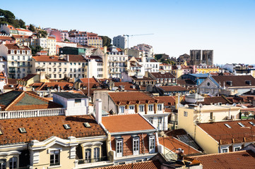 Canvas Print - Lisbon view from the lift of Santa Justa, Portugal