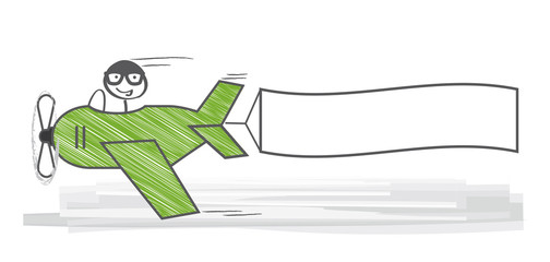 werbeflugzeug mit textfreiraum