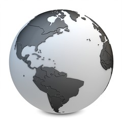 3d earth globe black