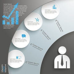 Wall Mural - Cutting Circle Background Infographic 4 Circles