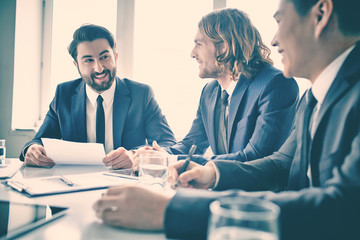 Canvas Print - Men at meeting