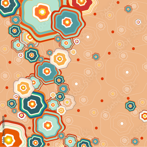 Naklejka - mata magnetyczna na lodówkę Abstract floral background, vector