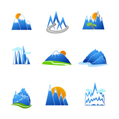 Poster - Mountains icons set