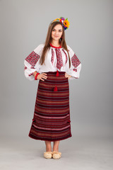 Wall Mural - Attractive woman wears Ukrainian national dress