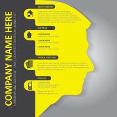 Aufkleber - Vector infographic background with silhouette of head