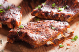 Grilled ribs seasoned with hot spices