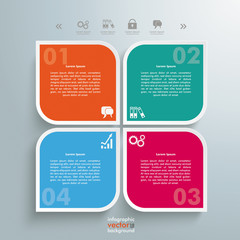 Wall Mural - round colored quadrates template 4 options