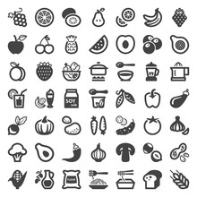 Vegan Food Flat Icons