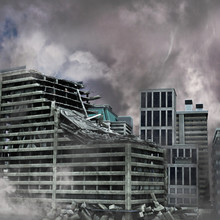 Urban Destruction, Illustration Of The Aftermath Of A Disaster