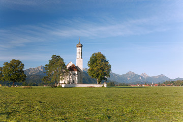 Fototapete - Allgäu, Schwangau, Wallfahrtskirche St. Coloman