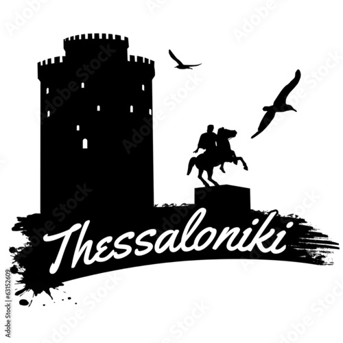 Naklejka samoprzylepna Plakat z Salonik