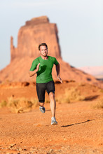 Trail Running Man - Male Runner In Monument Valley