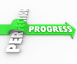 © iQoncept - Progress Arrow Jumps Over Perfection Move Forward Improve