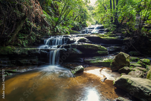 Fotoboard na płycie Leura spada, niebieskie góry, Australia