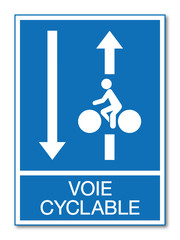 Sticker - Panneau voie cyclable.