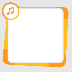 Wall Mural - orange and yellow box for text with music icon