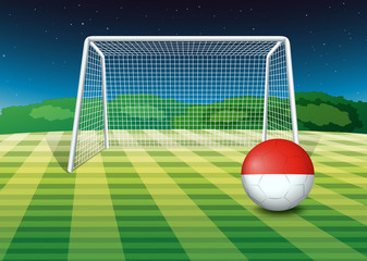 Sticker - A ball at the soccer field with the flag of Monaco