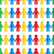 © NatalieArtShop - Seamless pattern with colorful human figures out of paper