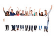 © Andrey Popov - Successful College Students Displaying Blank Billboard