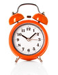 orange alarm clock isolated on white background