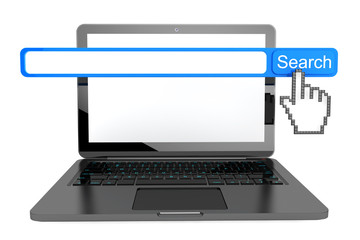 Poster - Laptop with Internet Search engine browser window