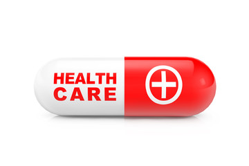 Poster - Health Care Concept. Medical capsule pill