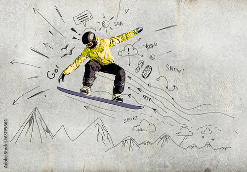 Board z aluminiowym obramowaniem Snowboard