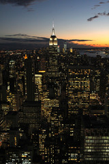 Fototapete - Vue aérienne de New York de nuit