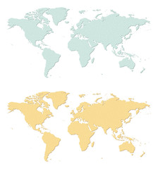 Fototapeta An illustration of two sandpaper earth maps.