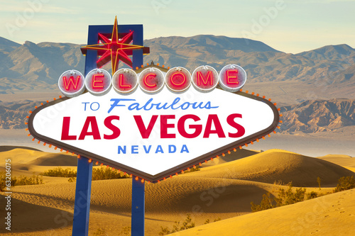 Fotoboard na płycie Witamy w bajecznym znaku las vegas